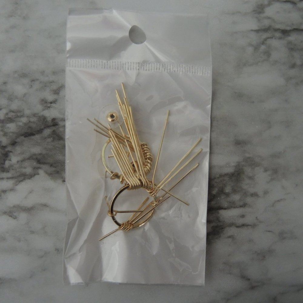 4/$25 Women's Gold Tone Dangle Earrings Post with Back, New in Sealed Package